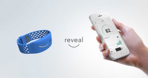 product shot of wristband and iPhone app