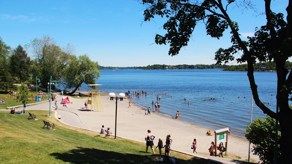 view overlooking the bell park beach pathway and shoreline