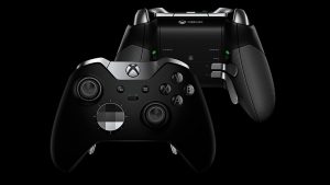 XBox One Elite Controller product shot, front and back