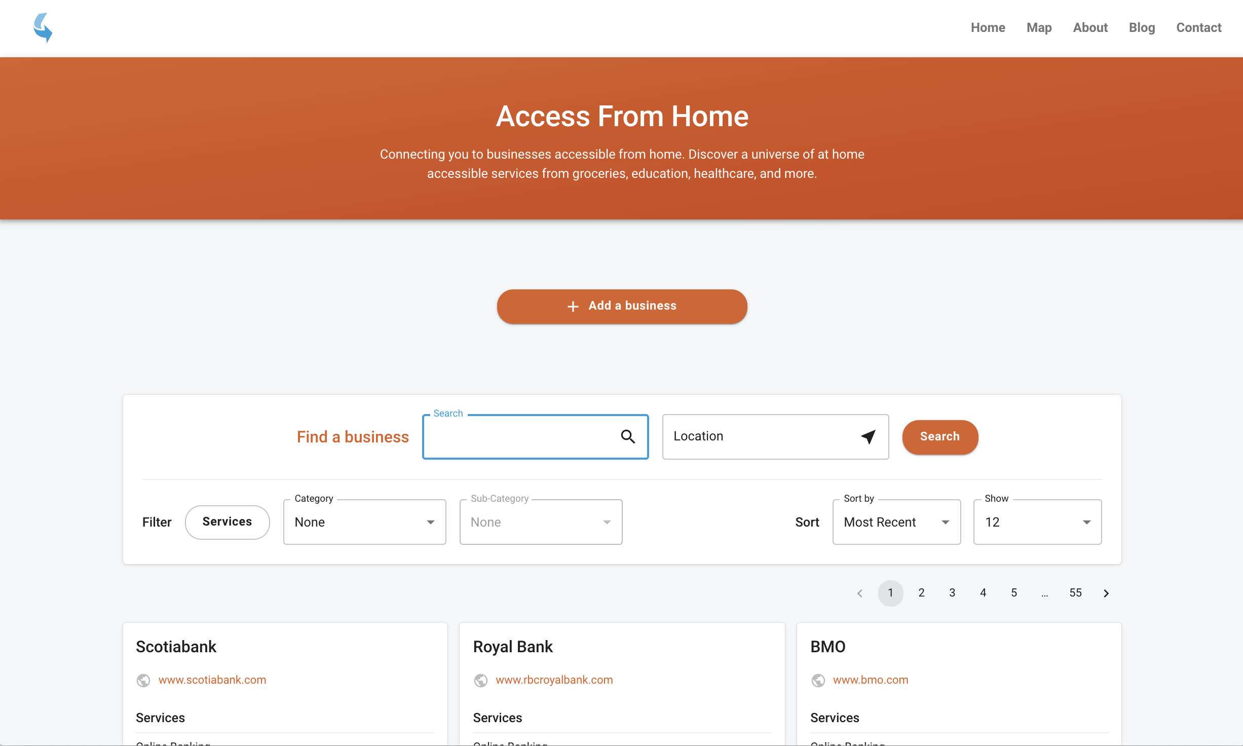 Screenshot of the new and improved Access From Home Directory