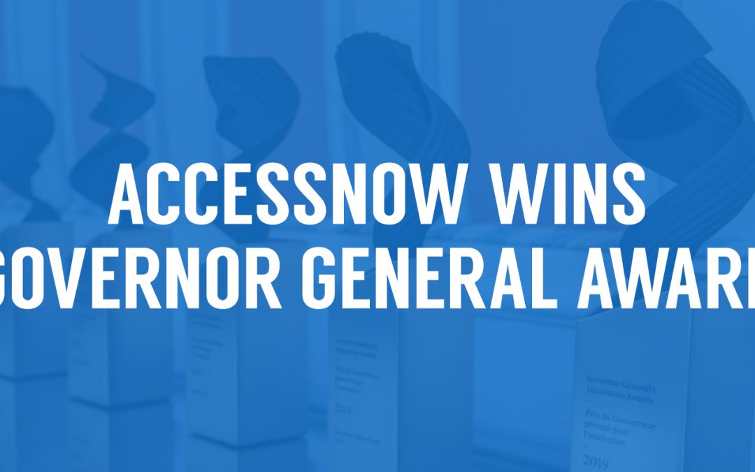 AccessNow wins Governor General Award