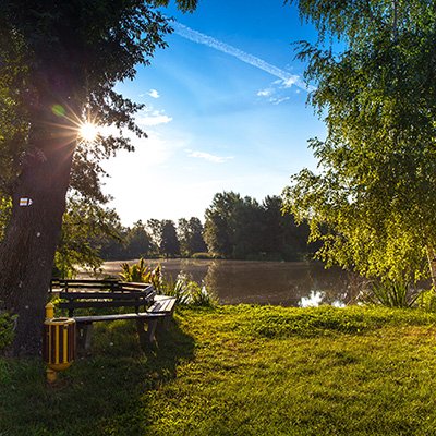 park view overlooking lake