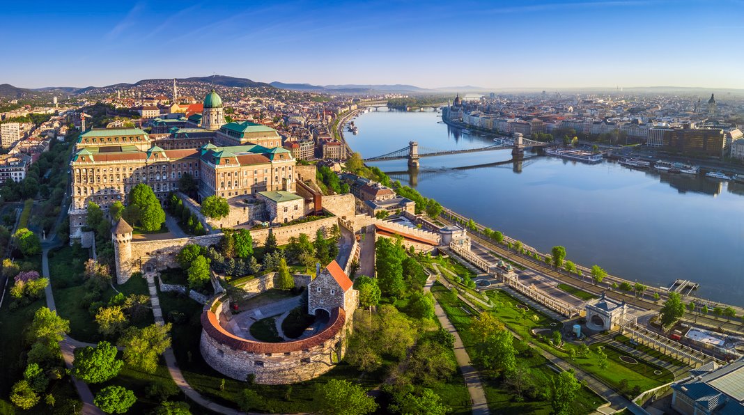 aerial view of budapest