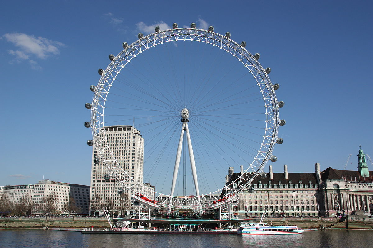 London Eye on a sunny clear day