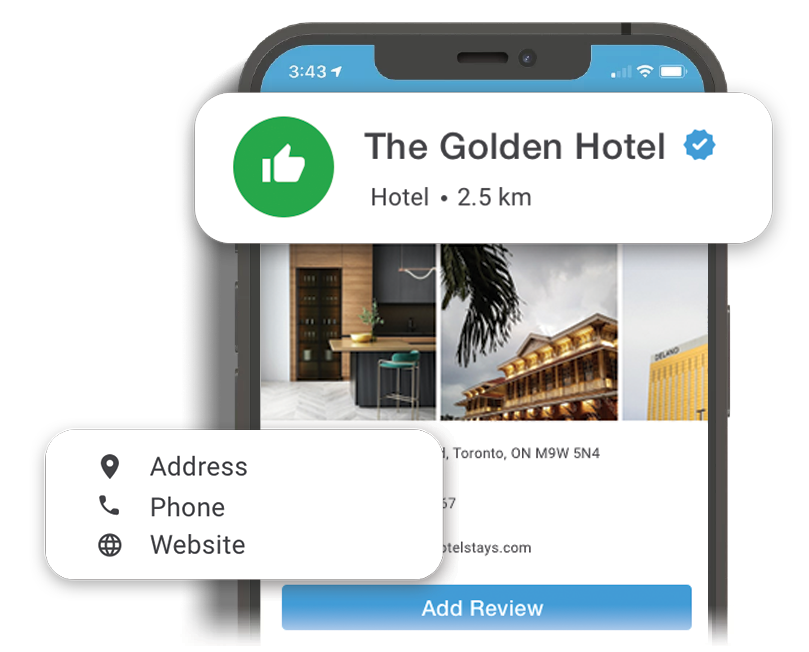 phone screen showing a hotel rated accessible on AccessNow app