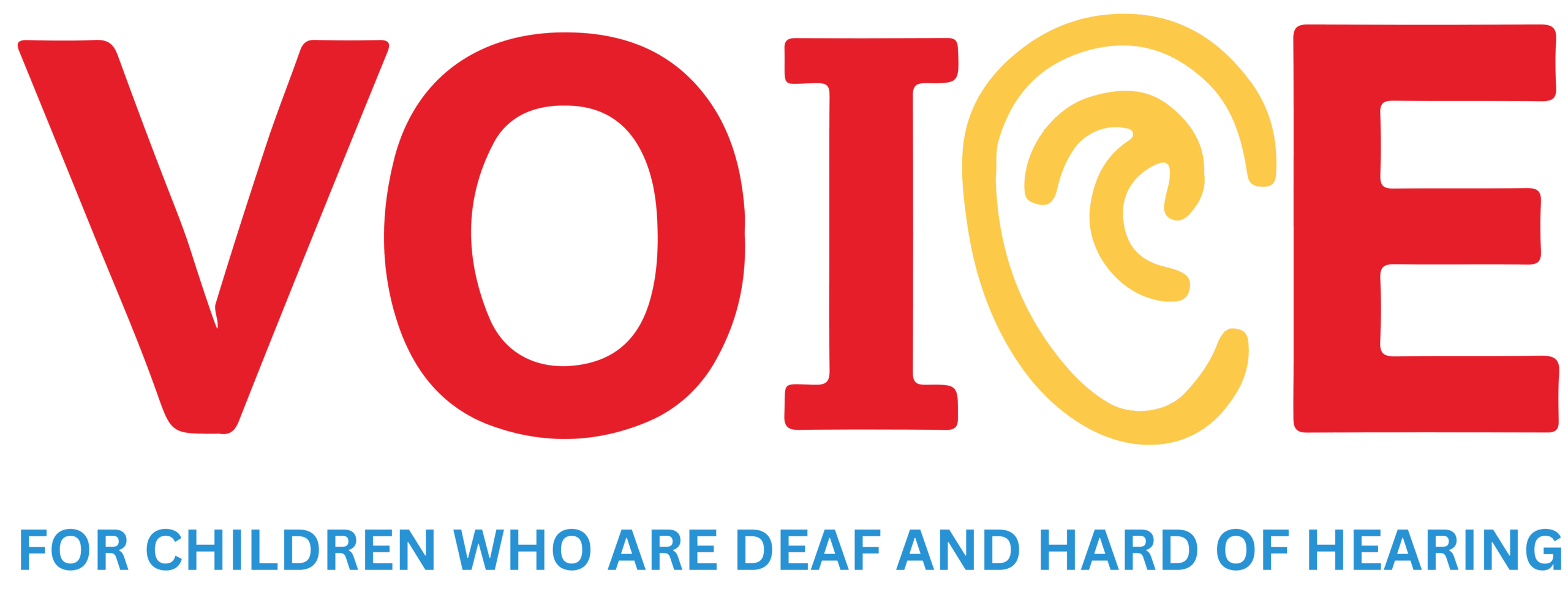 VOICE logo 2023-transparent--- voice for children who are deaf and hard of hearing logo