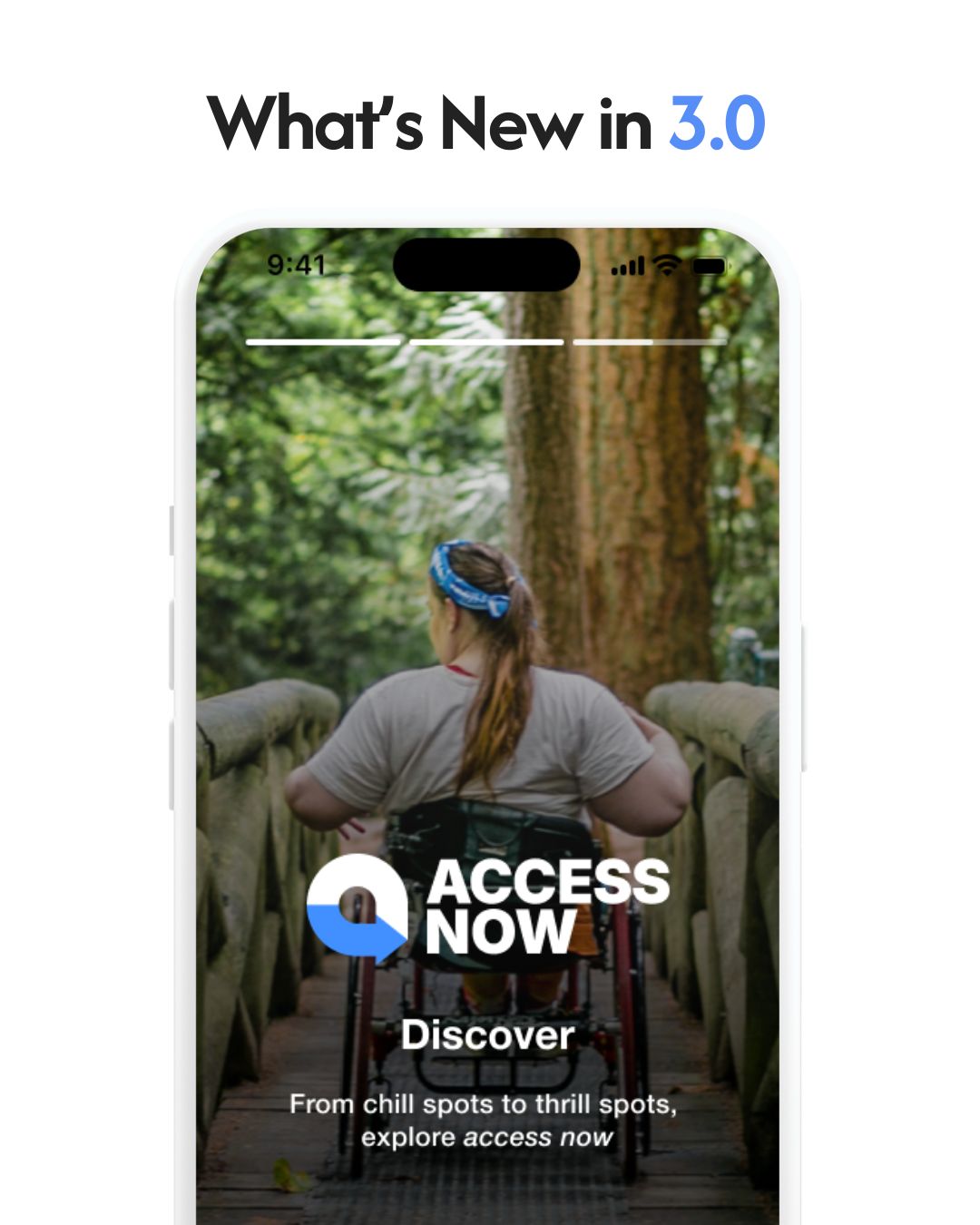whats new in 3.0, below is a screenshot of the new look of AccessNow app