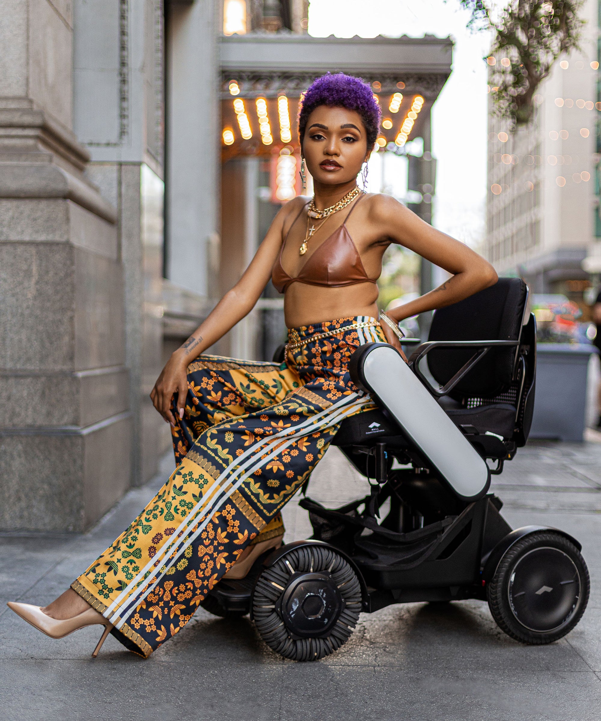 Lolo posing in her wheelchair