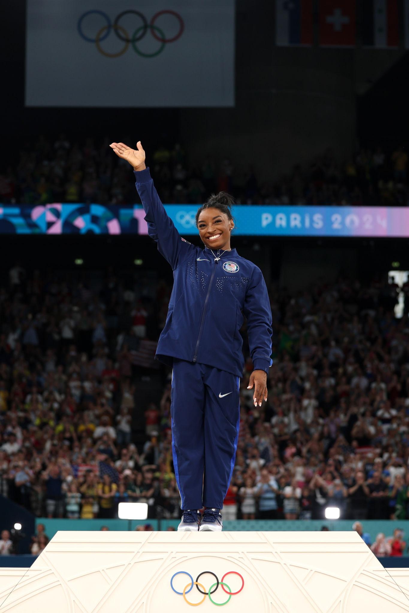 simone biles posing for the Olympic Games Paris 2024: Day 6