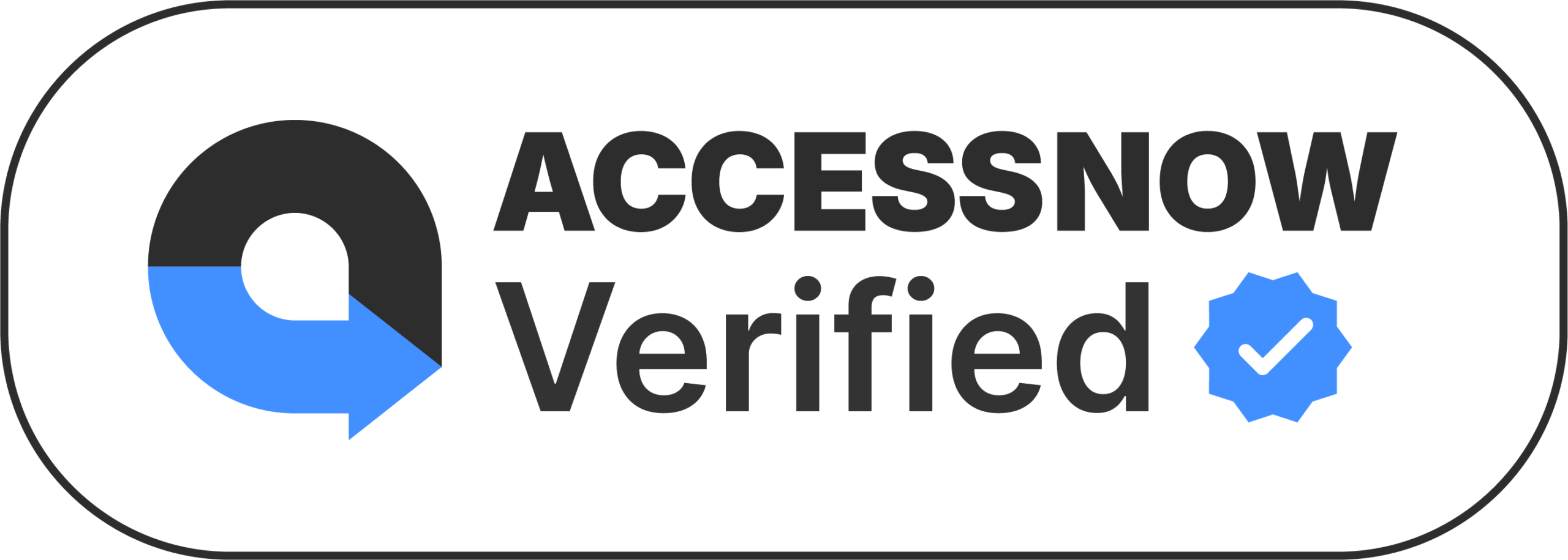 AccessNow Verified badge featuring the AccessNow logo, the words “AccessNow Verified,” and a blue checkmark icon indicating verified accessibility information.